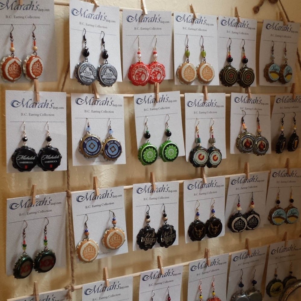 Fun bottle cap earrings